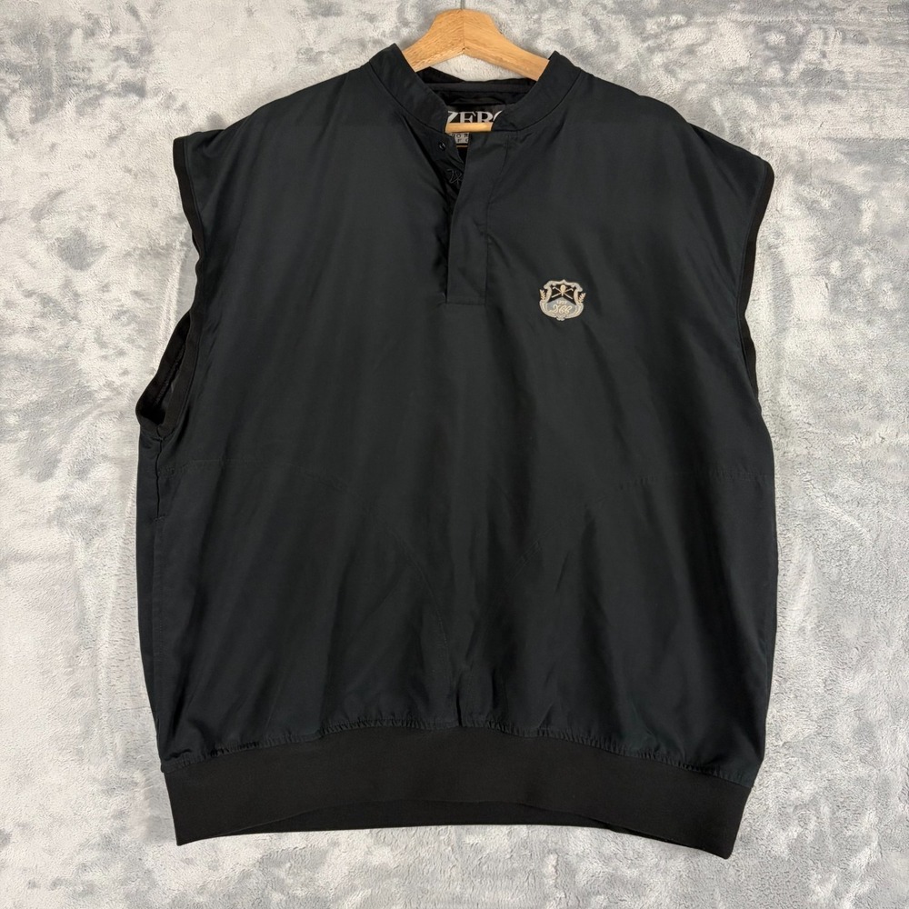 Vtg Zero Restriction Golf Vest Dayton CC Logo Mens Large Quarter Snap USA